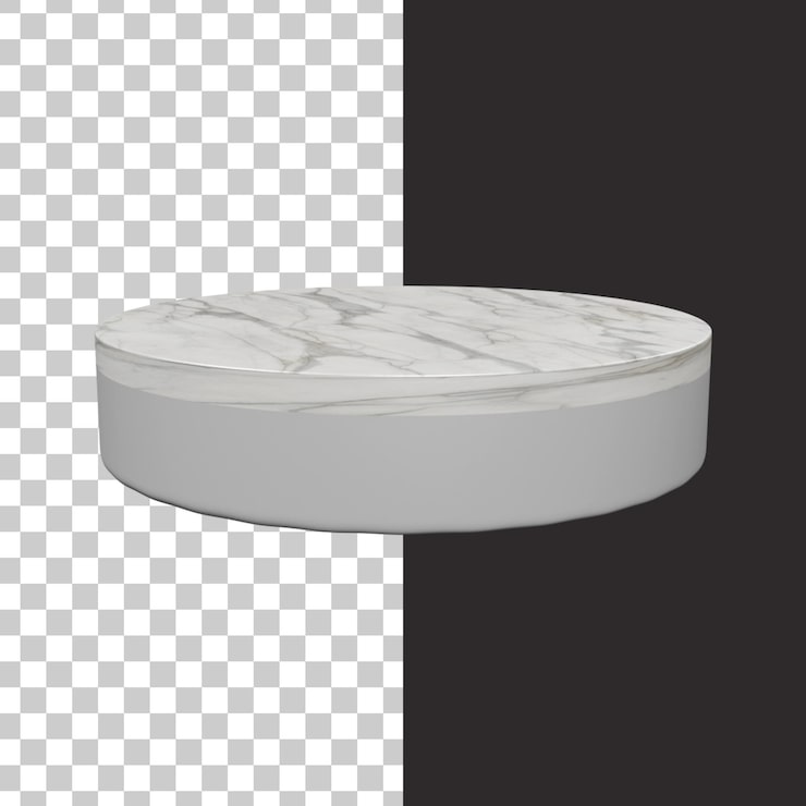 PSD podio aislado con textura en renderizado 3d