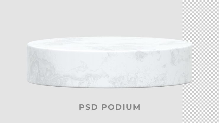 PSD podio de mármol de lujo blanco modelo 3d