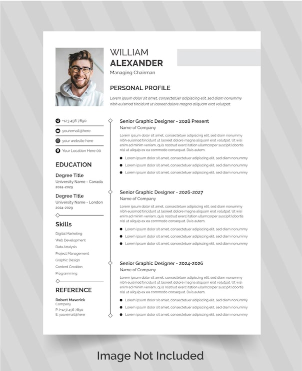 PSD portafolio de currículum limpio y moderno o plantilla de cv