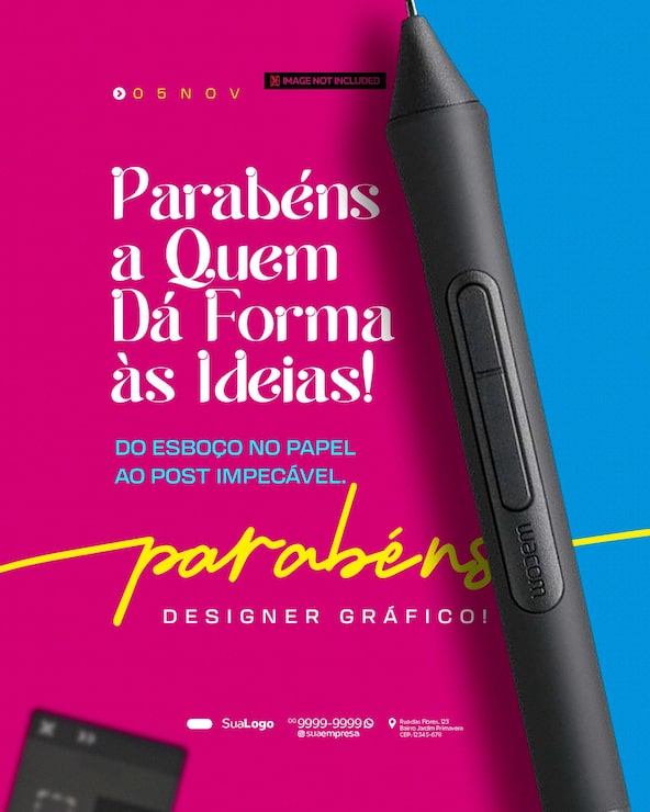 PSD póster vibrante que honra a los diseñadores gráficos y su proceso creativo