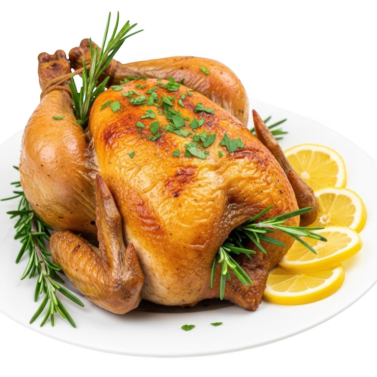PSD poulet rôti avec du citron et du romarin.