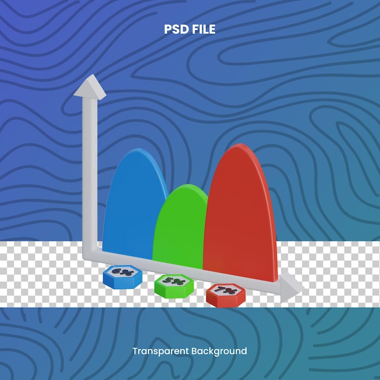 PSD probabilidad representación 3d icono ilustración psd archivo gráfico