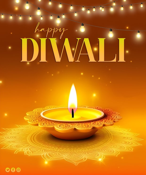 PSD psd festival de diwali luz saludo diseño plantilla feliz diwali o deepavali