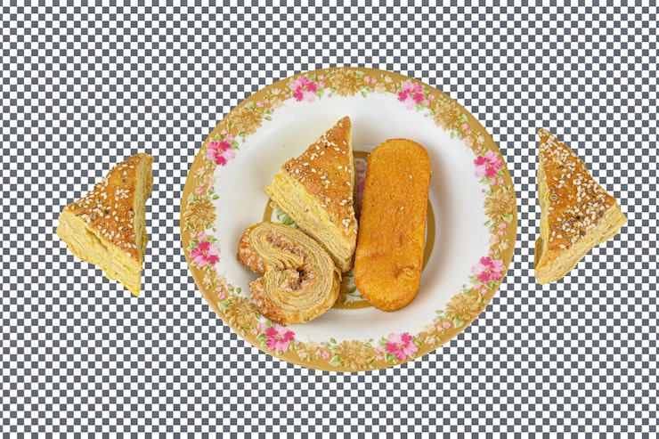 PSD psd puffpastry dengan dipanggang diisolasi dengan latar belakang transparan