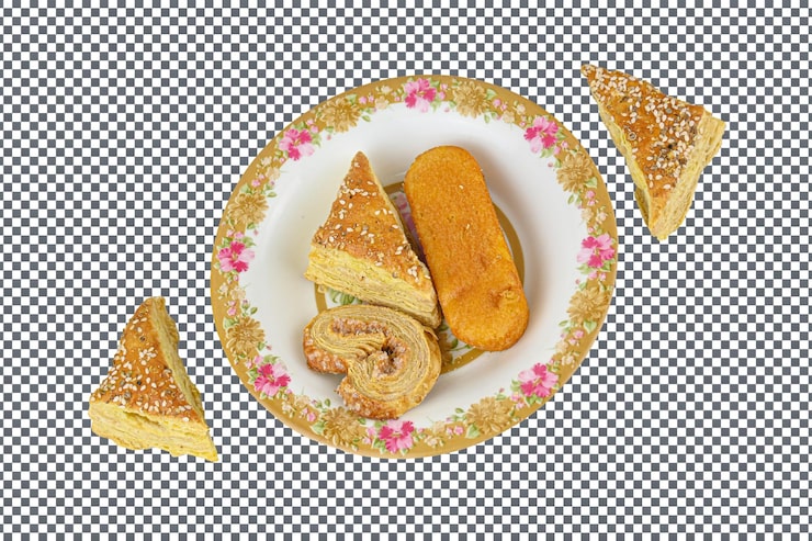 PSD psd puffpastry dengan dipanggang diisolasi dengan latar belakang transparan