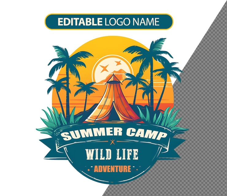 PSD psd-sommercamping-logo isoliert auf dem hintergrund