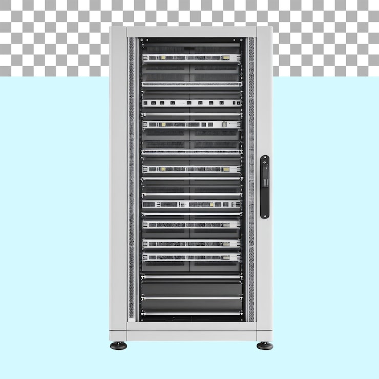 PSD el rack del servidor en un fondo png transparente aislado