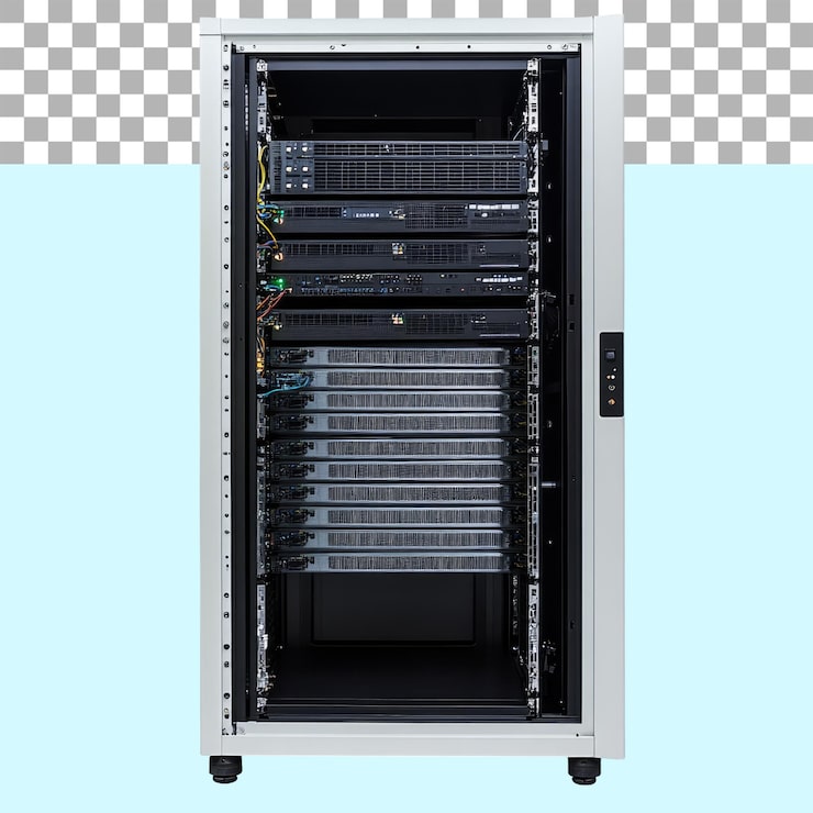 PSD el rack del servidor en un fondo png transparente aislado