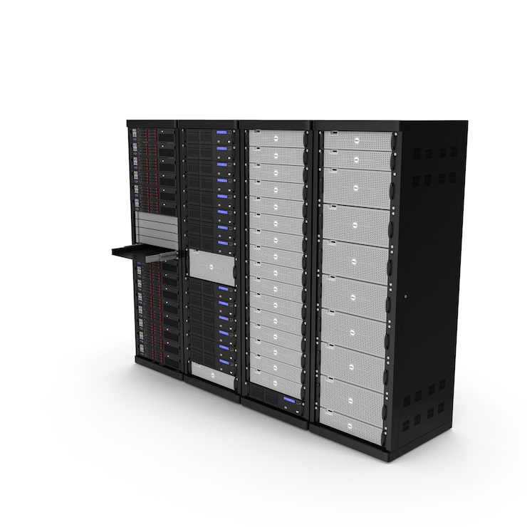 PSD racks de servidores modernos e infraestructura de ti