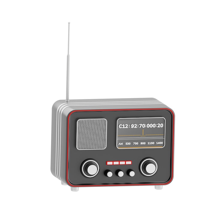 PSD radio retro clásica con antena