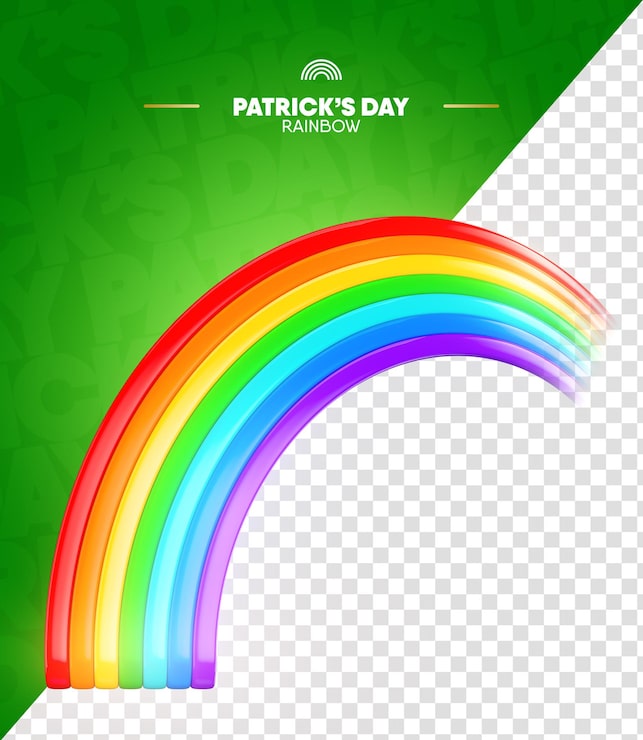 PSD rainbow 3d render aislado para composición