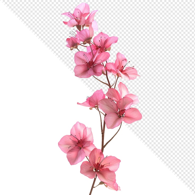 PSD rama de flor rosa