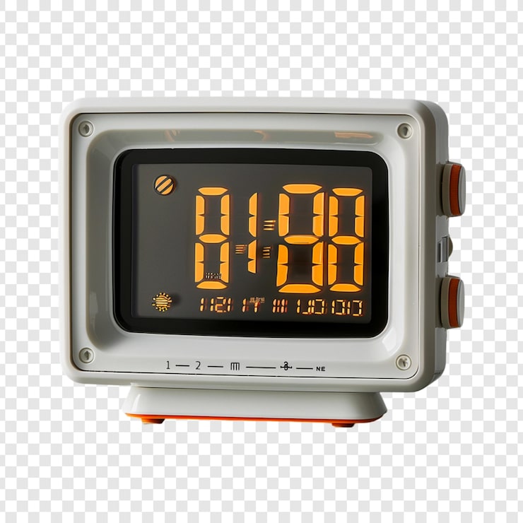 PSD reloj eléctrico digital aislado sobre un fondo transparente