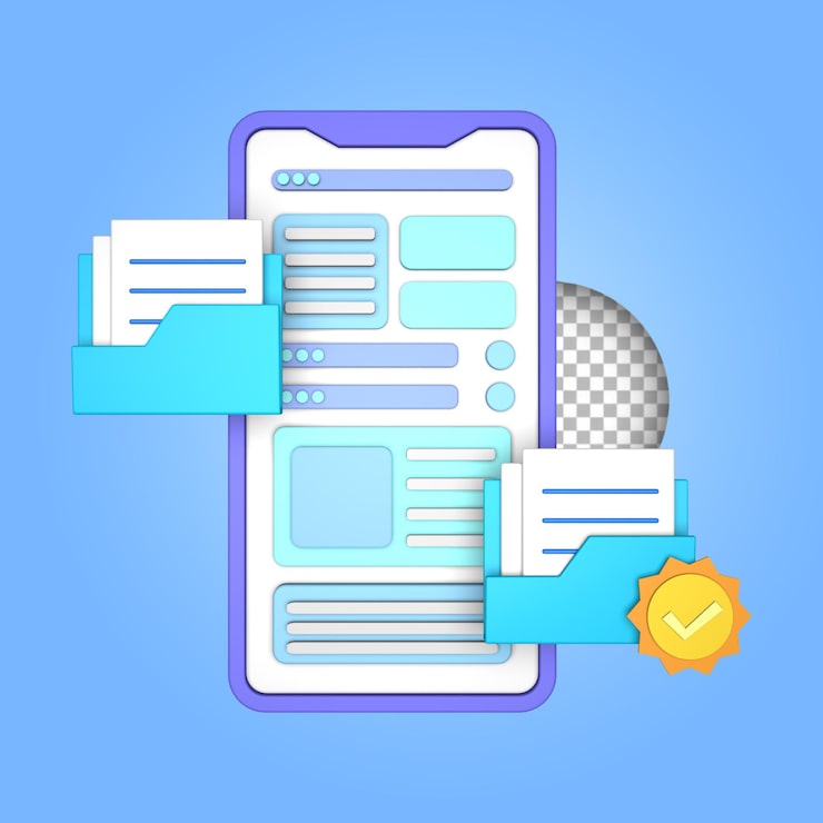 PSD render 3d de la optimización del teléfono