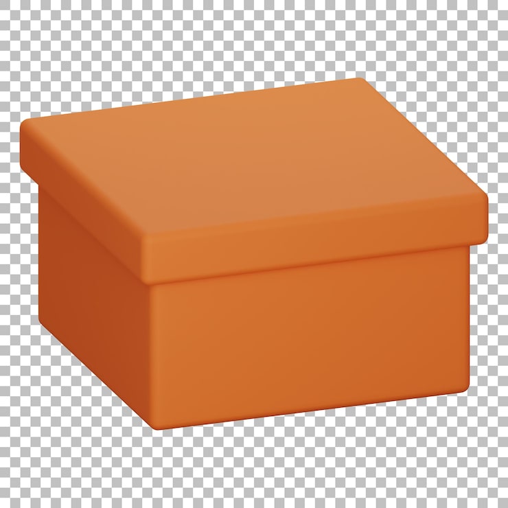 PSD render 3d terisolasi ikon kotak psd