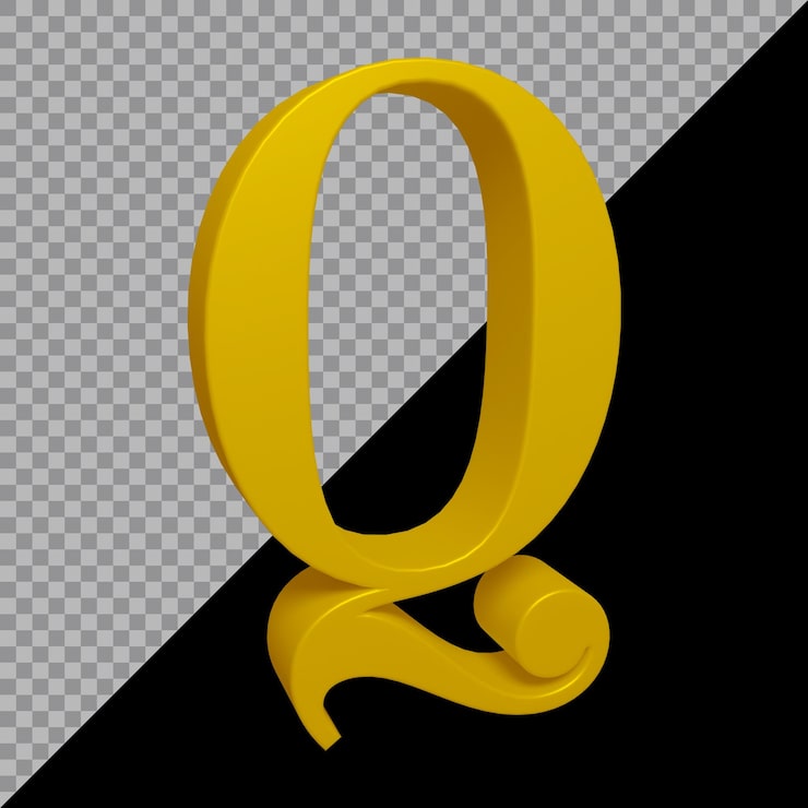 PSD renderização 3d da letra do alfabeto q