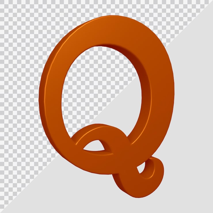 PSD renderização 3d da letra do alfabeto q