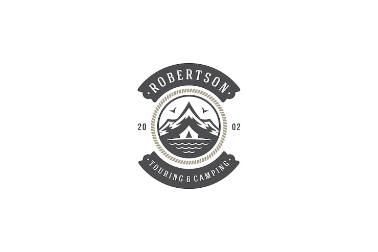 PSD retro-label des ladens für reisende und camper
