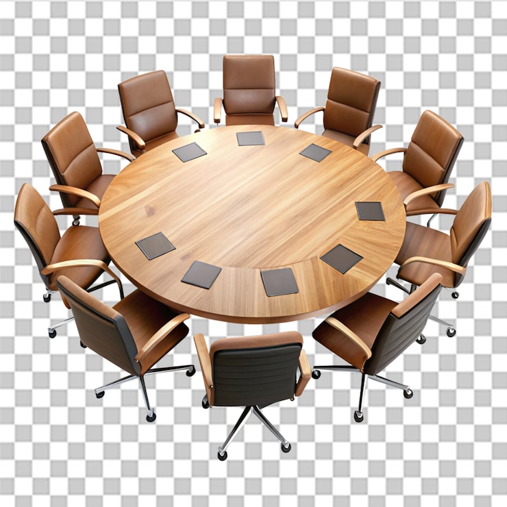 PSD réunion de table ronde isolée sur un fond transparent