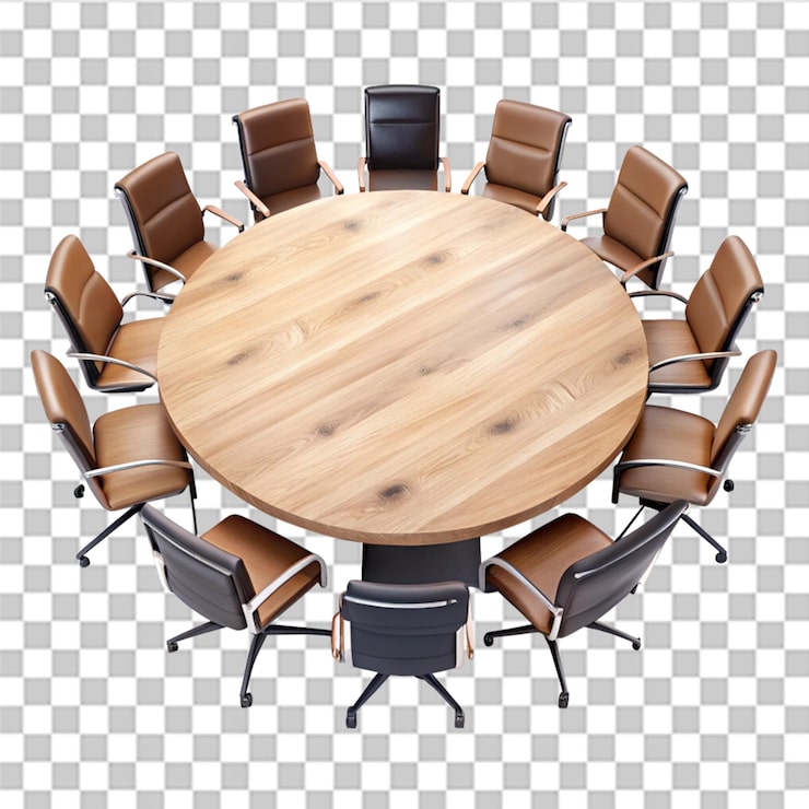 PSD réunion de table ronde isolée sur un fond transparent