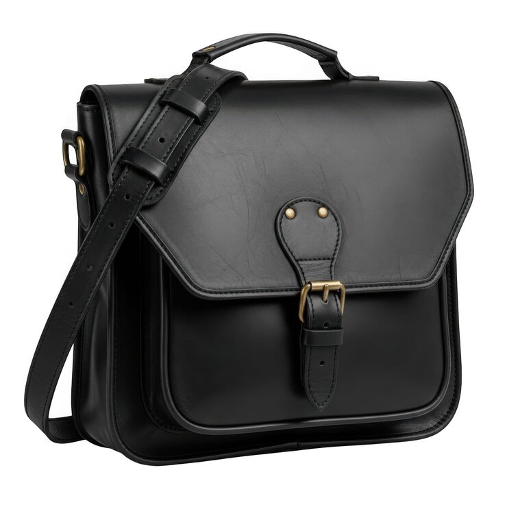 PSD sac messager classique en cuir noir