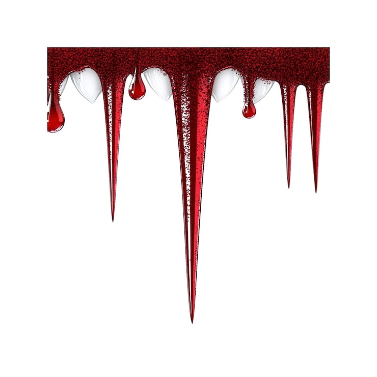 PSD la sangre gotea de los dientes.