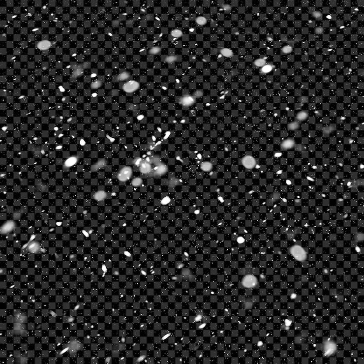 PSD schneefall auf durchsichtigem hintergrund