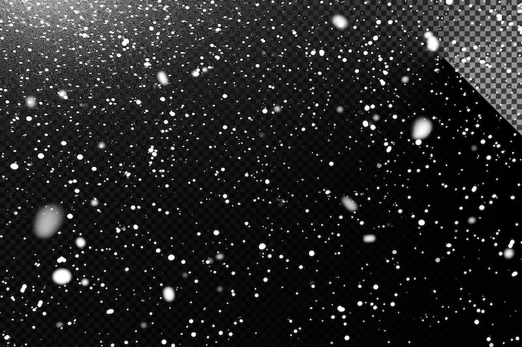 PSD schneeflocken auf durchsichtigem hintergrund