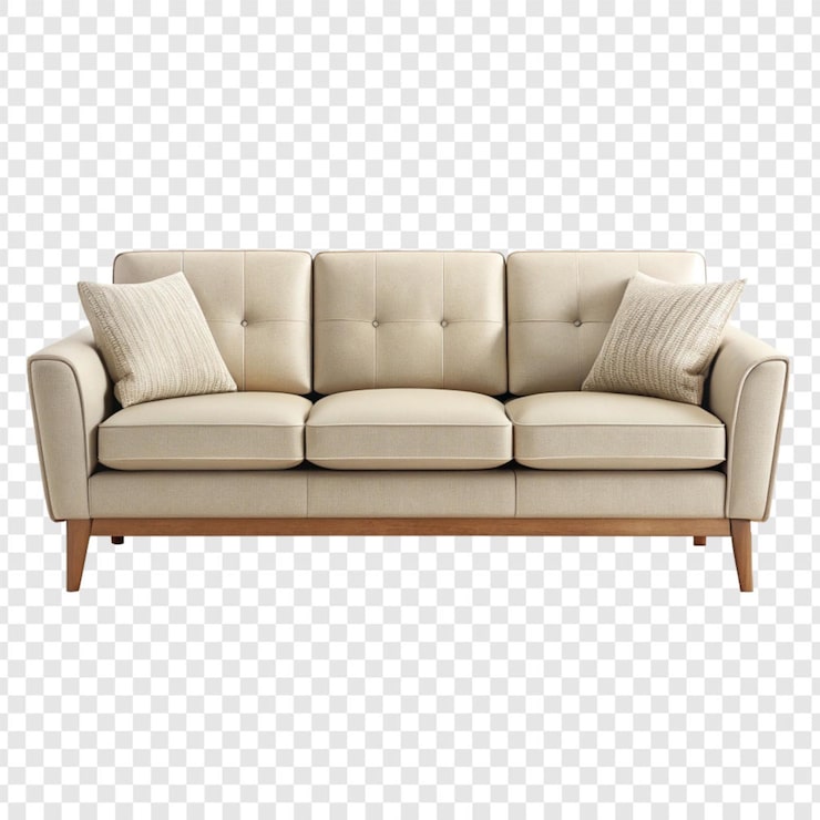 PSD sofa aislada sobre un fondo transparente