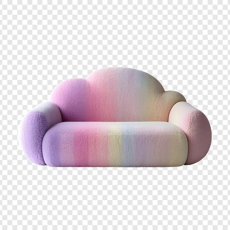 PSD el sofá del arco iris de las nubes