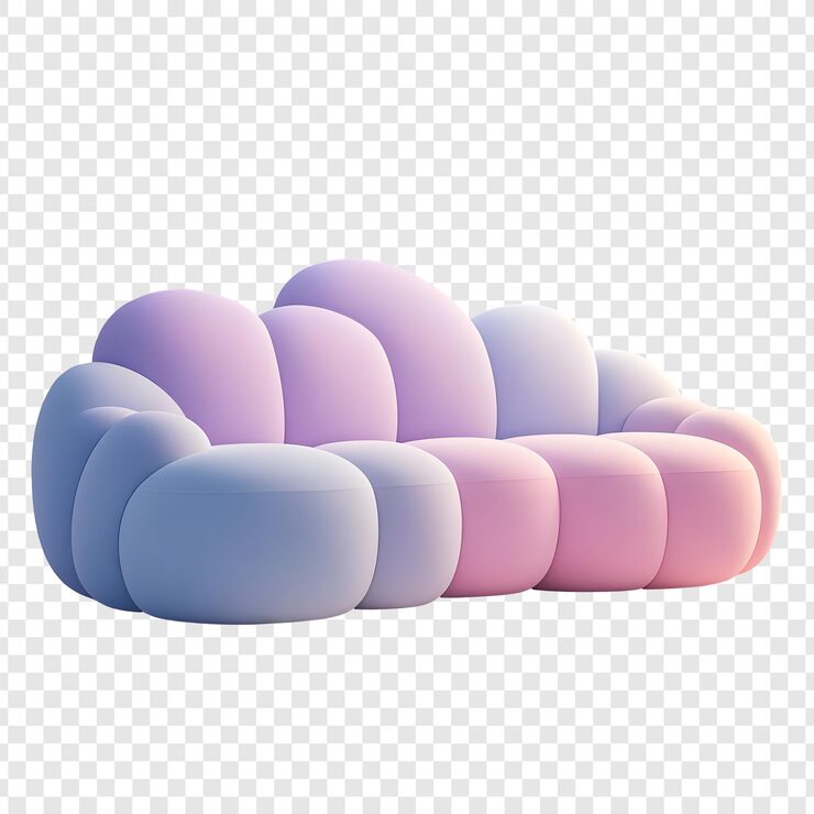 PSD el sofá pastel parecido a una nube