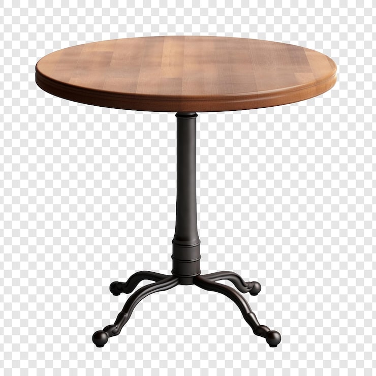 PSD table de café isolée sur un fond transparent