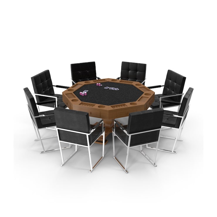 PSD table de poker avec chaises
