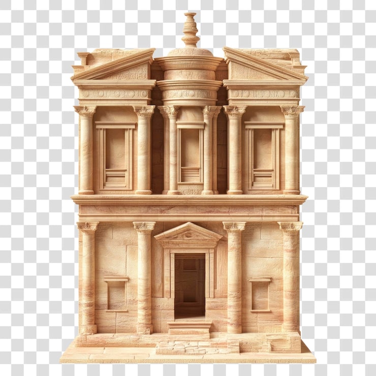 PSD el templo de petra de papua nueva guinea es un punto de referencia de la arquitectura histórica de piedra arenisca.