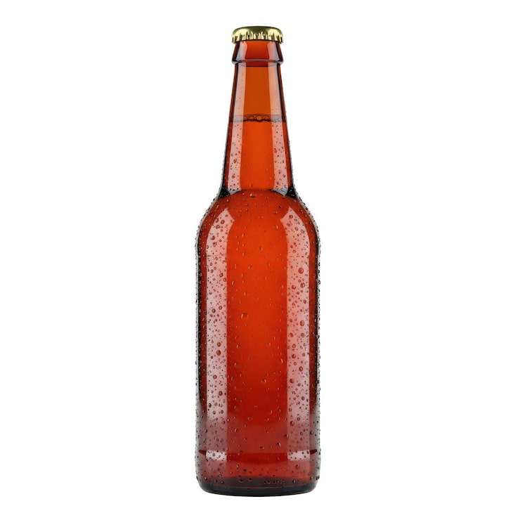 PSD uma garrafa de cerveja âmbar