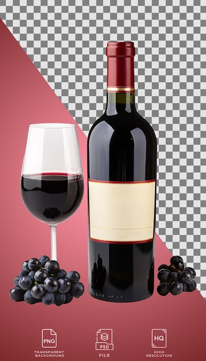PSD uma garrafa de vinho ao lado de uma garrafa de vinho