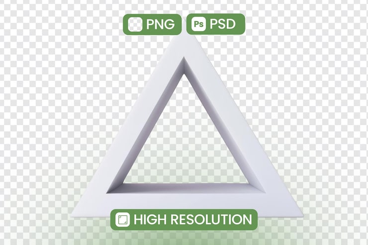 PSD unduh png rak segitiga resolusi tinggi dan mockup psd untuk proyek desain interior dan visualisasi menampilkan estetika minimalis bersih untuk aplikasi kreatif