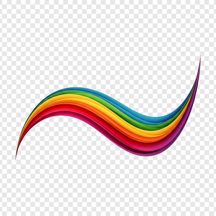 PSD vague à dégradé arc-en-ciel éclatant.