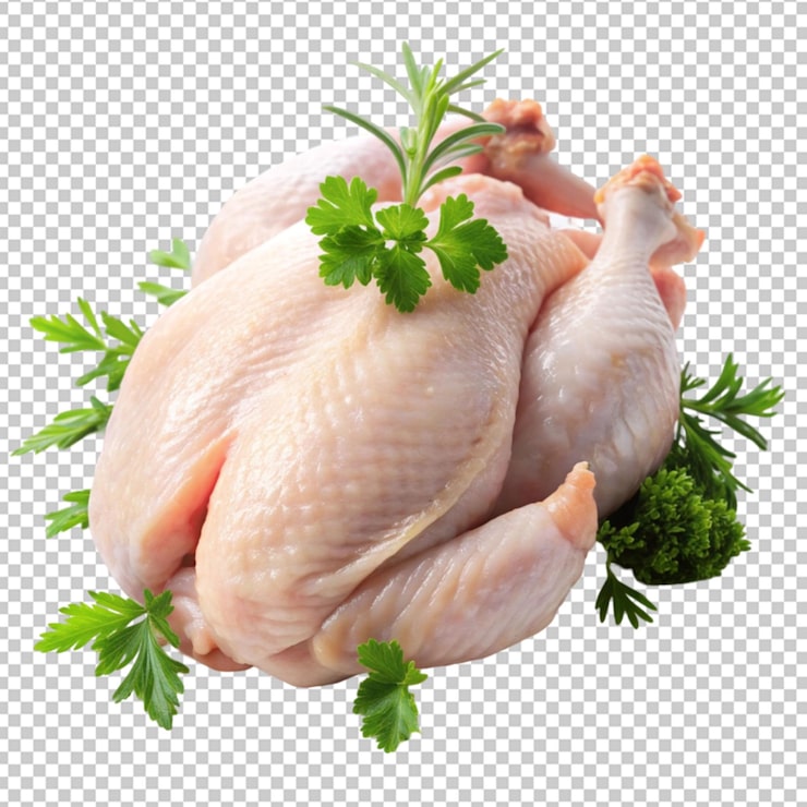 PSD viande de poulet crue isolée