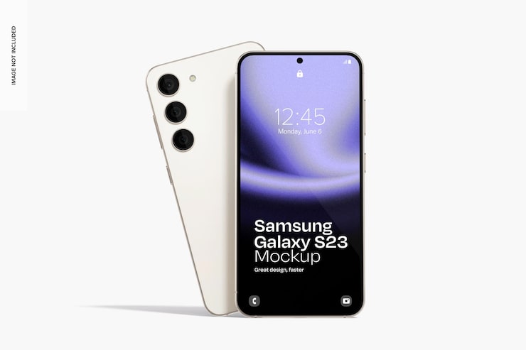 PSD vue avant de la maquette du samsung galaxy s23