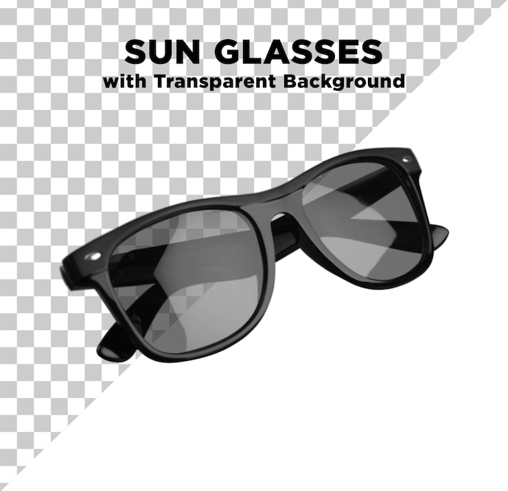 PSD wayfarer black stylish óculos de sol foto psd com fundo transparente