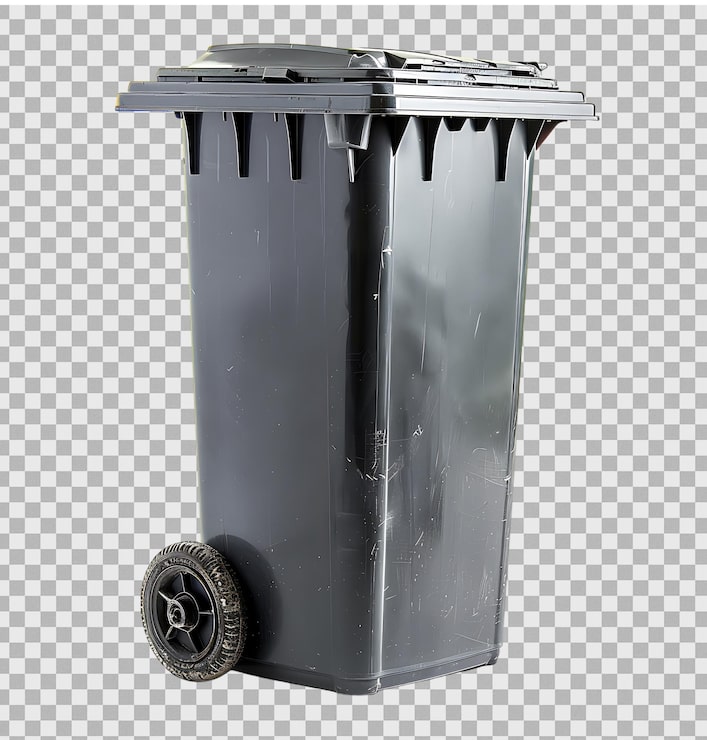 PSD wheelie-bin auf isoliertem transparenten hintergrund