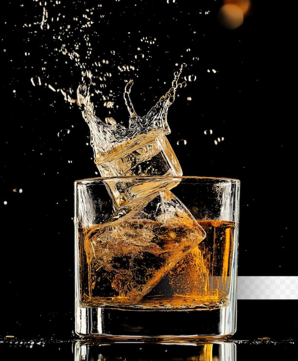 PSD whiskey auf den felsen