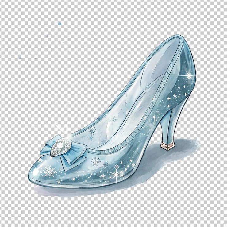 PSD zapatilla de vidrio de ceniza estilo fantasía png