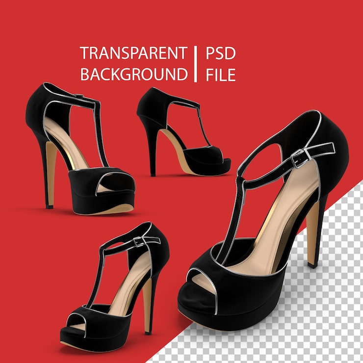 PSD zapatos de mujer negro png