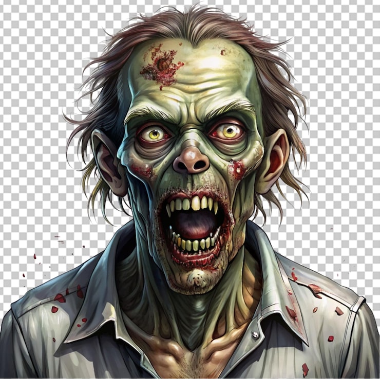 PSD zombie em bg transparente
