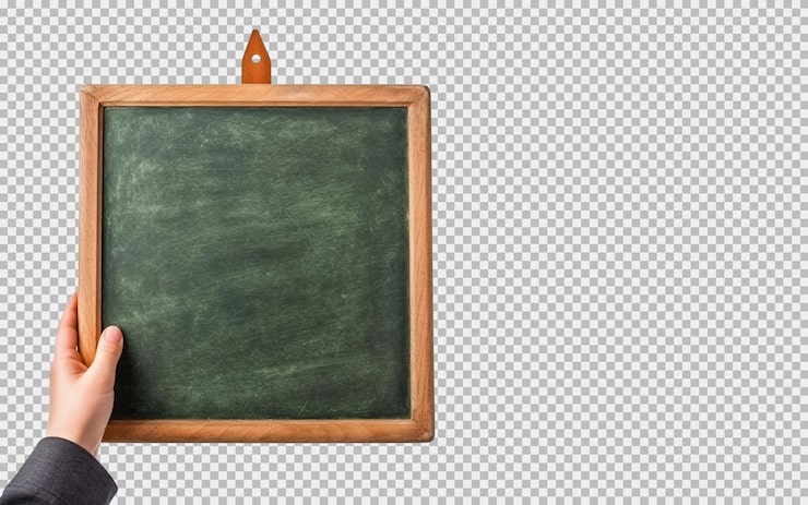 Zdarma PSD ruka držící zelenou tabuli na izolovaném pozadí