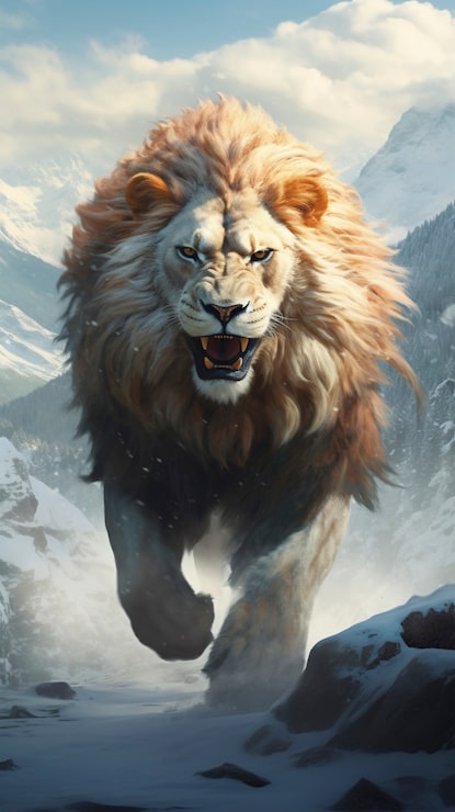 Ücretsiz Fotoğraf aslan dijital sanat tarzı