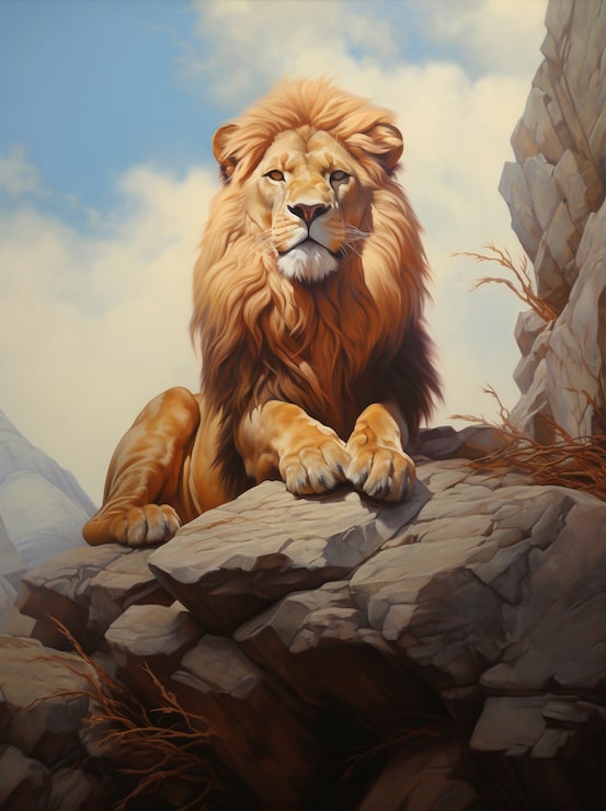 Ücretsiz Fotoğraf aslan dijital sanat tarzı