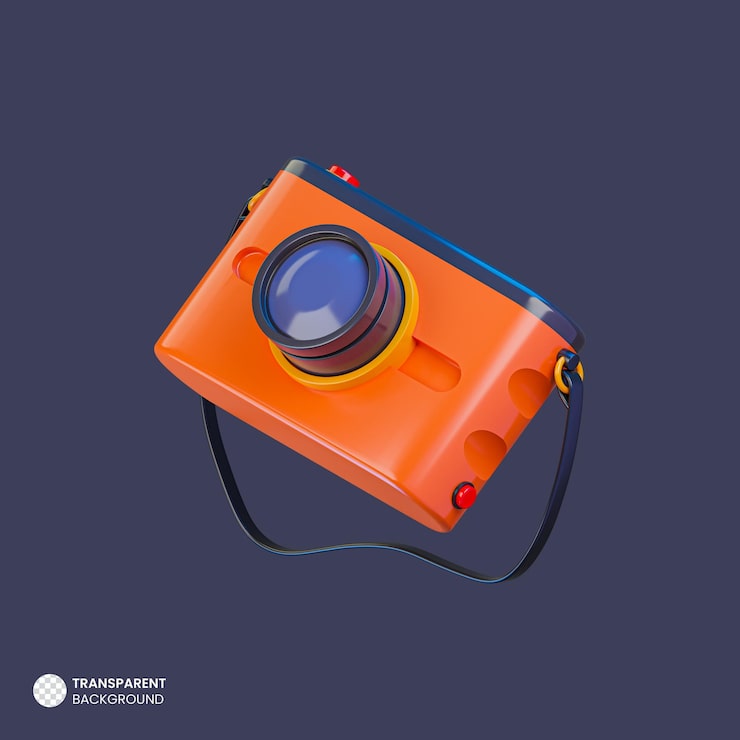 Ücretsiz PSD 3d render izole kamera ikonu